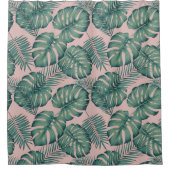 Tropisch lefpatroon douchegordijn (Voorkant)