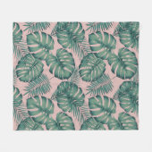 Tropisch lefpatroon fleece deken (Voorkant (Horizontaal))