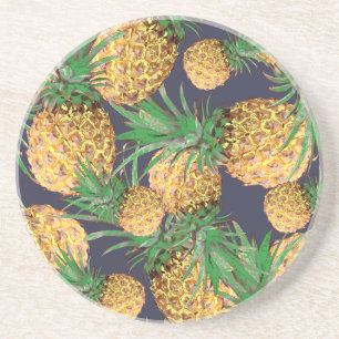 Tropisch Lekker Ananas Patroon Zandsteen Onderzetter