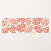 Tropisch levend koraal, goudbladeren en monogram yogamat (Voorkant (horizontaal))