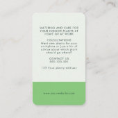 Tropisch licht Groene Waterverf Bladgroen Botanisc Visitekaartje (Achterkant)
