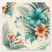 Tropisch licht irisatie kartonnen onderzetters (Voorkant)