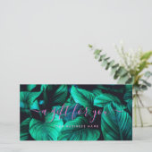 Tropisch Loofwerk Roze Script Cadeaubon (Staand voorkant)
