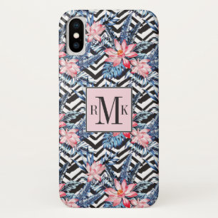 Tropisch Lotus Bloem Patroon iPhone X Hoesje