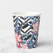Tropisch Lotus Flower Pattern Papieren Bekers (Achterkant)