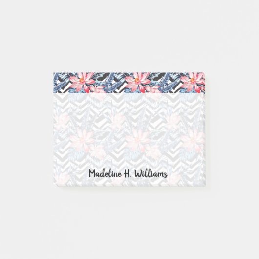 Tropisch Lotus Flower Pattern Post-it® Notes (Voorkant)