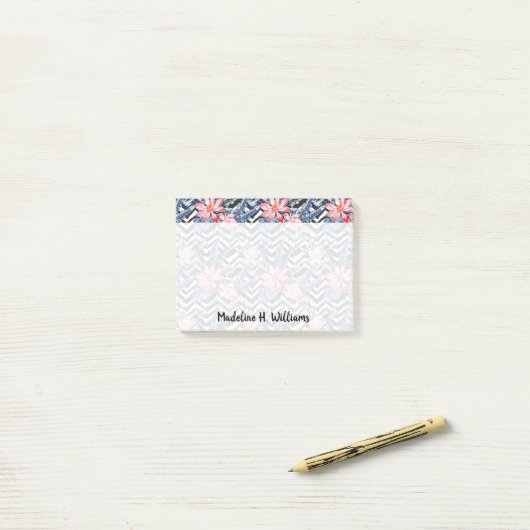 Tropisch Lotus Flower Pattern Post-it® Notes (Op bureau)