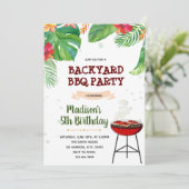 Tropisch luau bbq-thema kaart (Staand voorkant)