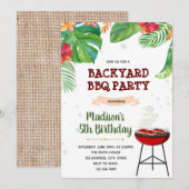 Tropisch luau bbq-thema kaart (Voorkant / Achterkant)