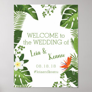 Tropisch Luau Hawaiian Beach Weduwen Welkomstteken Poster