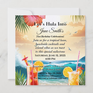 Tropisch Luau-strandfeest 21e verjaardag