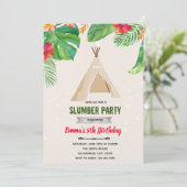 Tropisch luau tipi slaapthema kaart (Staand voorkant)
