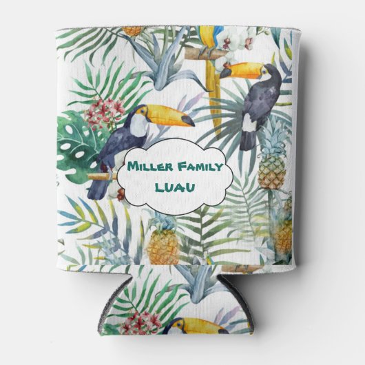 Tropisch Luau, Toekan, Ananas Blikjeskoeler (Voorkant)