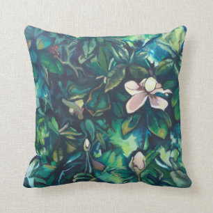Tropisch Magnolia-plein werpt kussen