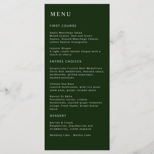 Tropisch Magnolia White Green Red Menu (Voorkant)