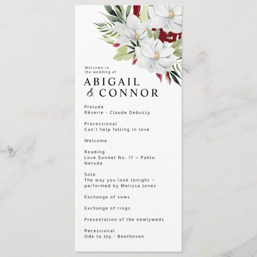 Tropisch Magnolia White Green Red Programma (Voorkant)