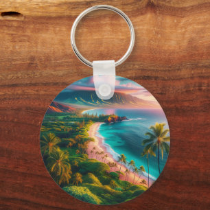 Tropisch Maui-eiland paradijs Sleutelhanger