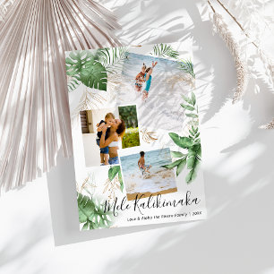 Tropisch Mele Kalikimaka kerstfoto Collage Feestdagenkaart