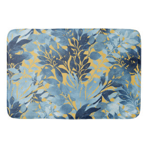 Tropisch metallisch blauw gele-olievloeistofontwer badmat