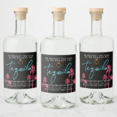 Tropisch Miami Bachelorette-weekend Likeurfles Etiket (Flessen)