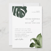 Tropisch modern minimalistisch huwelijk kaart (Voorkant)