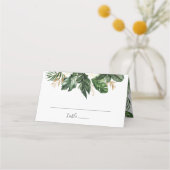 Tropisch Modern Palm Beach Bloemen Goud Blad (Voorkant)