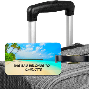 Tropisch Monogram Reizen Bagagelabels