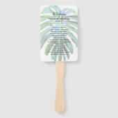 Tropisch Monstera blad groen Strand Bruiloft Handwaaier (Voorkant)