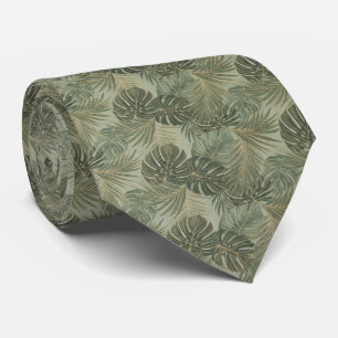 Tropisch Monstera Blad Patroon Stropdas