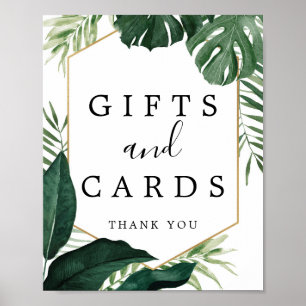 Tropisch Monstera Cadeaus en Kaarten Bord Poster
