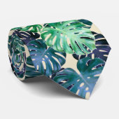 Tropisch Monstera laat Stropdas achter (Opgerold)