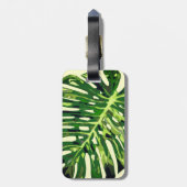 Tropisch Monstera Leaf Bagagelabel (Achterkant verticaal)