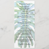 Tropisch Monstera Leaf Greenery Beach Wedding Programma (Achterkant)