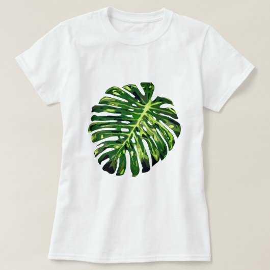 Tropisch Monstera Leaf T-Shirt - zomervakantie (Design voorkant)