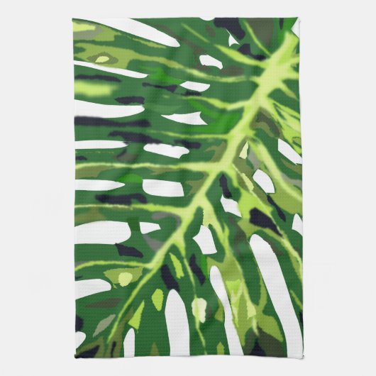 Tropisch Monstera Leaf - Theedoek (Verticaal)