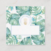 Tropisch Monstera Leaf Vierkante Visitekaartje (Achterkant)