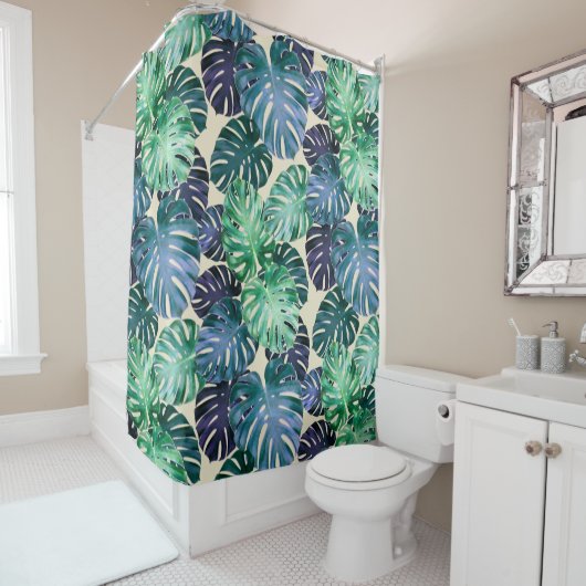 Tropisch Monstera Leaves Shower Curtain Douchegordijn (In situ)