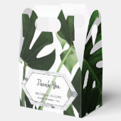 Tropisch Monstera Marble Wedding Bedankdoosjes (Geopend)