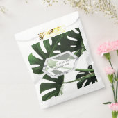 Tropisch Monstera Marble Wedding Bedankzakje (Gezegeld)