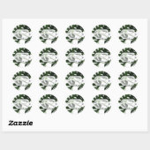 Tropisch Monstera Marble Wedding Ronde Sticker (Vel)