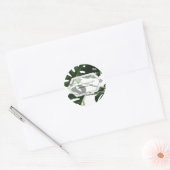 Tropisch Monstera Marble Wedding Ronde Sticker (Envelop)