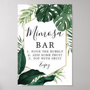 Tropisch Monstera Mimosa Bar Bord Poster