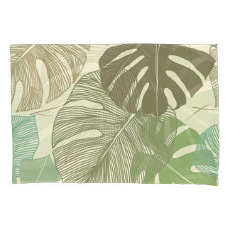 Tropisch Monstera Retro Hand-getrokken Patroon Kussensloop