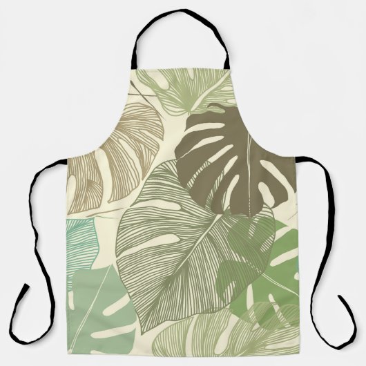 Tropisch Monstera Retro Hand-getrokken Patroon Schort (Voorkant)