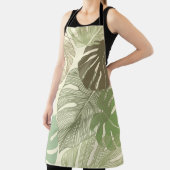 Tropisch Monstera Retro Hand-getrokken Patroon Schort (Insitu)