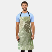 Tropisch Monstera Retro Hand-getrokken Patroon Schort (Gedragen)