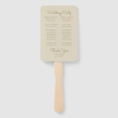 Tropisch Monstera Tan Wedding Program Hand Fan Handwaaier (Achterkant)