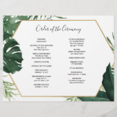Tropisch Monstera Tri-Fold Wedding Programme Flyer (Achterkant)