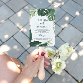 Tropisch Monstera Wedding Fan-programma Handwaaier