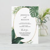 Tropisch Monstera Wedding Program Programma (Staand voorkant)